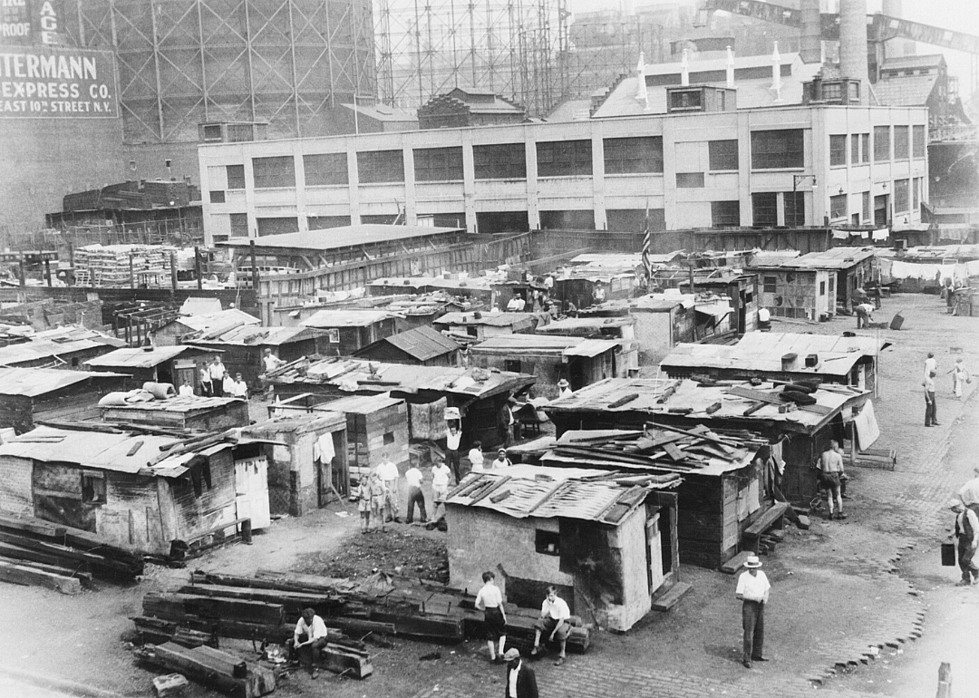 A shanty town in New York in 1932