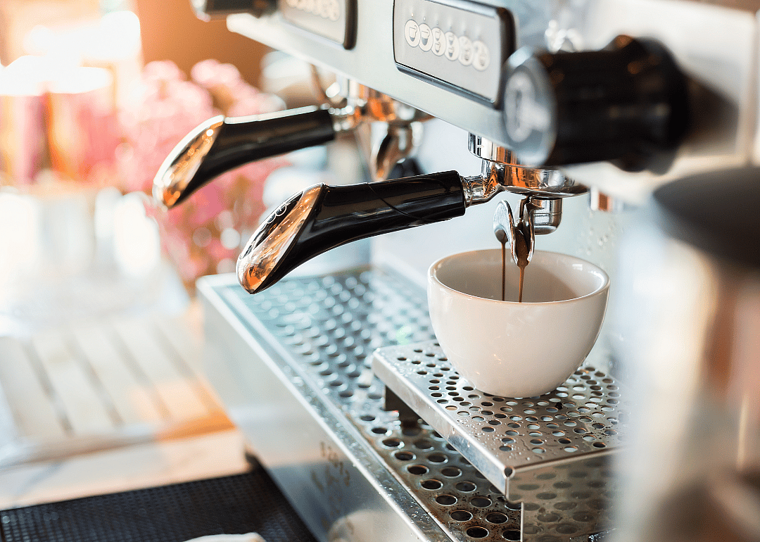 Espresso machine close-up.