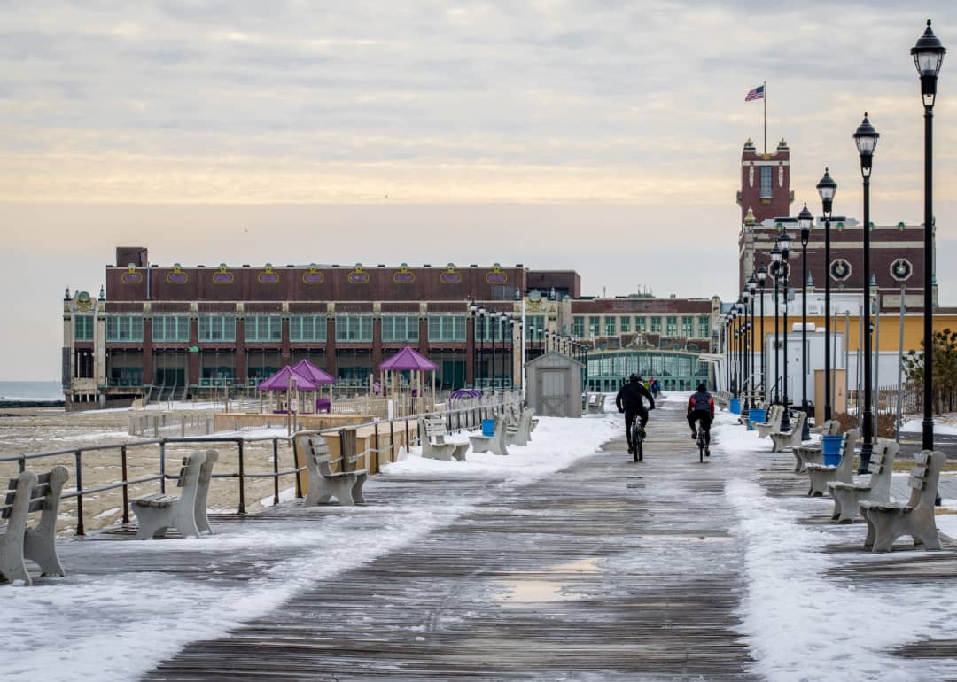 Asbury Park boardwalk in winter