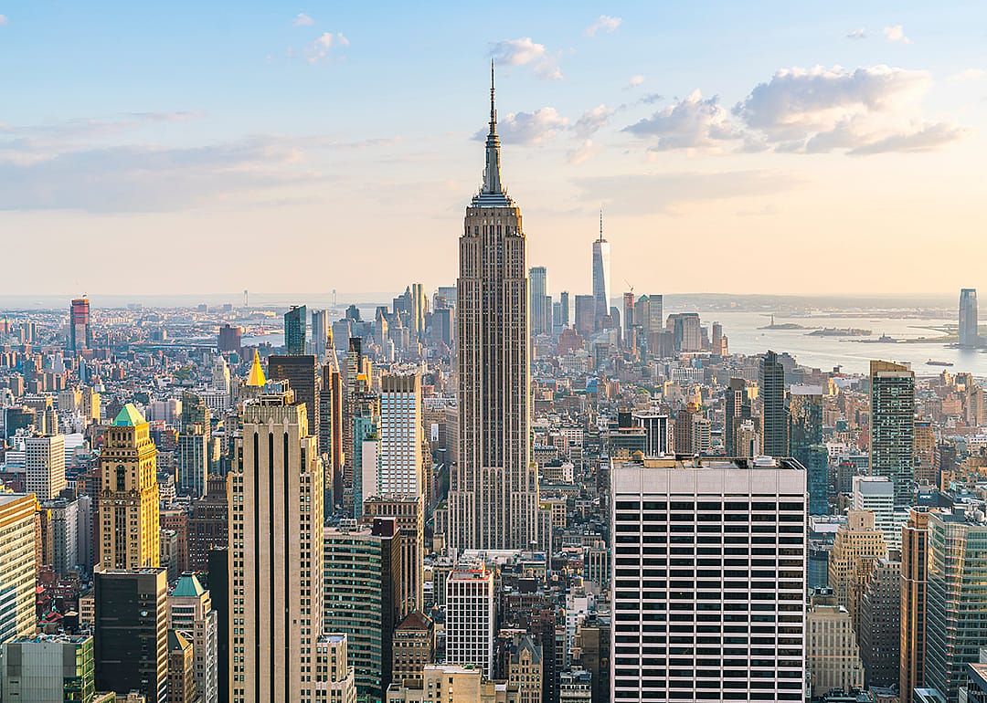 New York City skyline with Empire State Building.