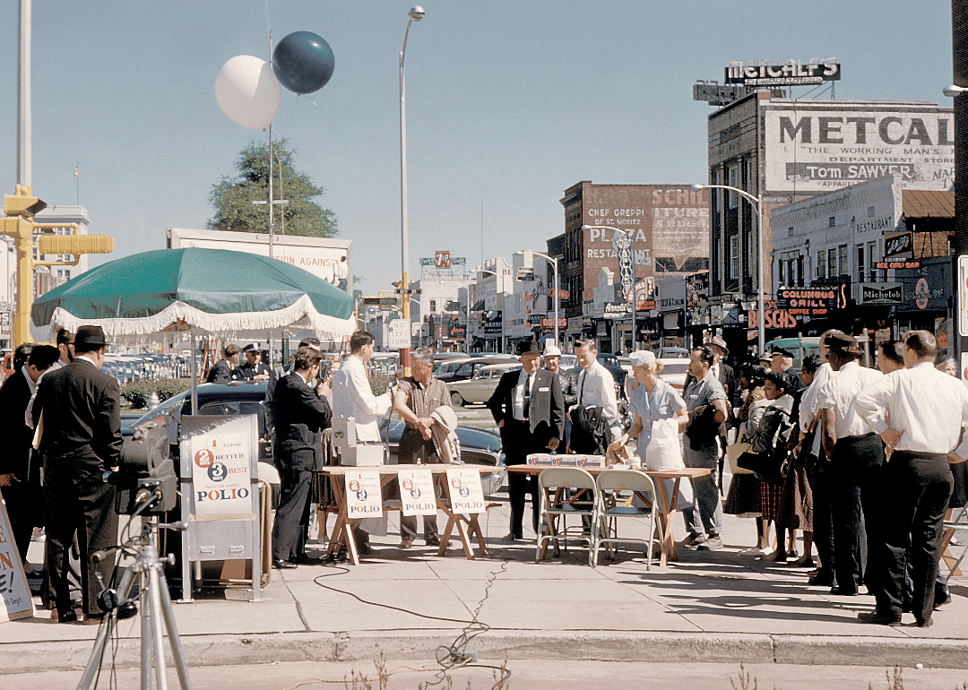 People receive polio vaccine in Columbus, Georgia.