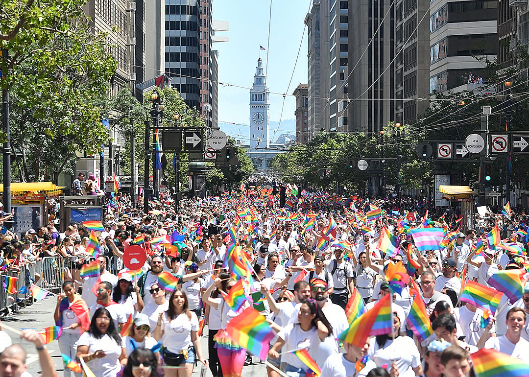 People march in the San Francisco Pride Parade.