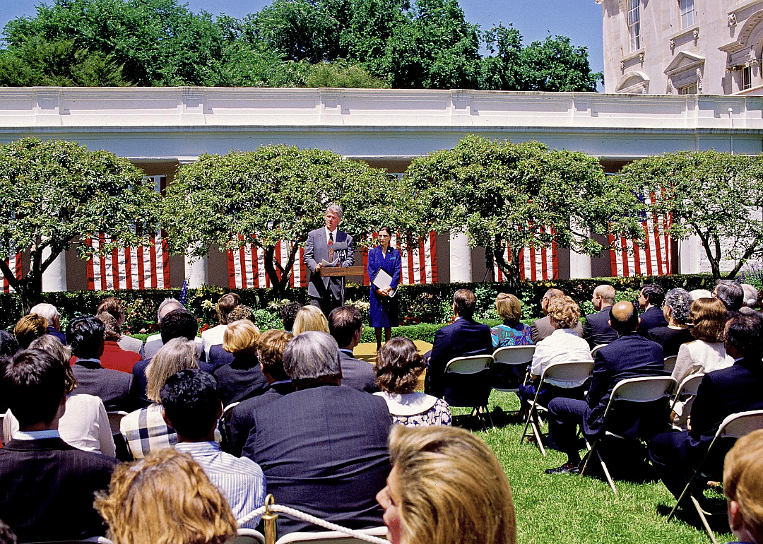 1993: Clinton appoints Ruth Bader Ginsburg in the Garden