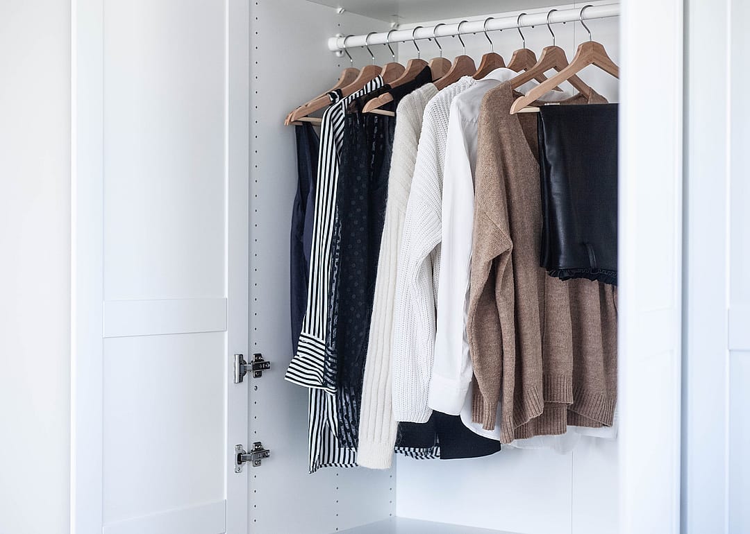 Color-coordinate half-empty closets