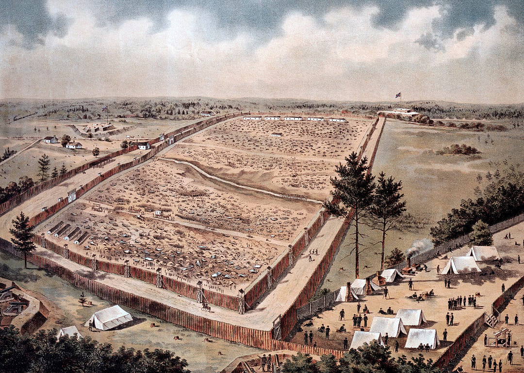 Illustration of Andersonville prison.