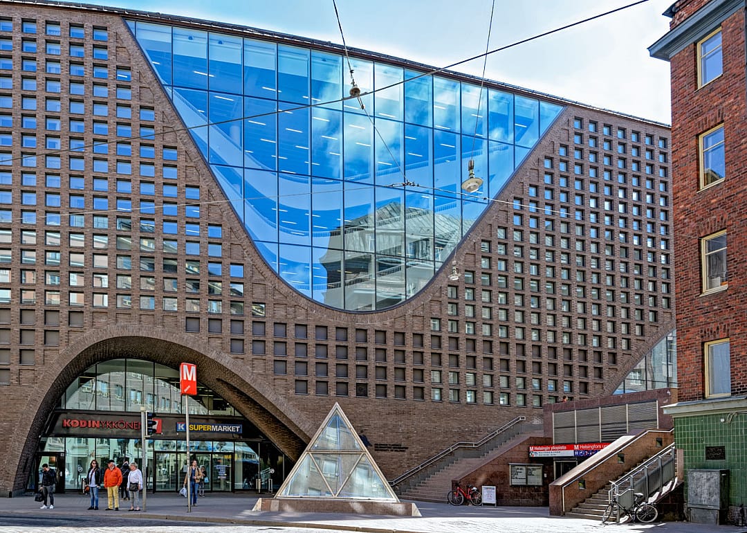 Exterior Library building on Helsinki University campus
