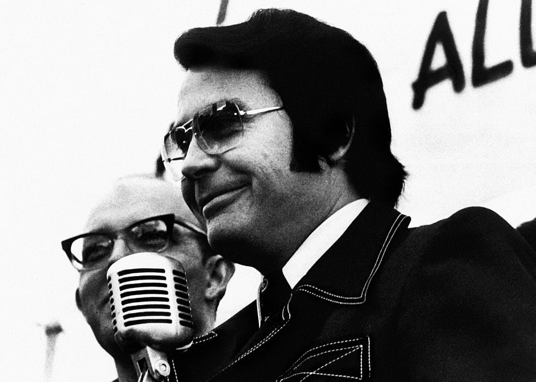 Portrait of Jonestown cult leader Jim Jones.