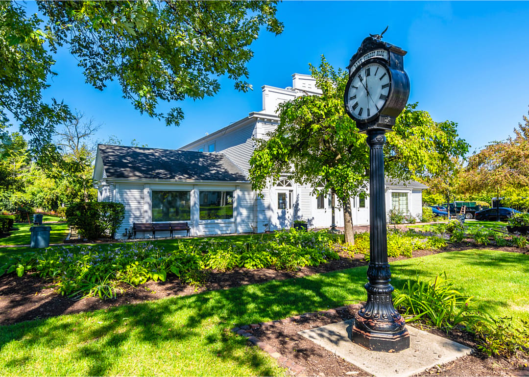 Historic clock in Long Grove.