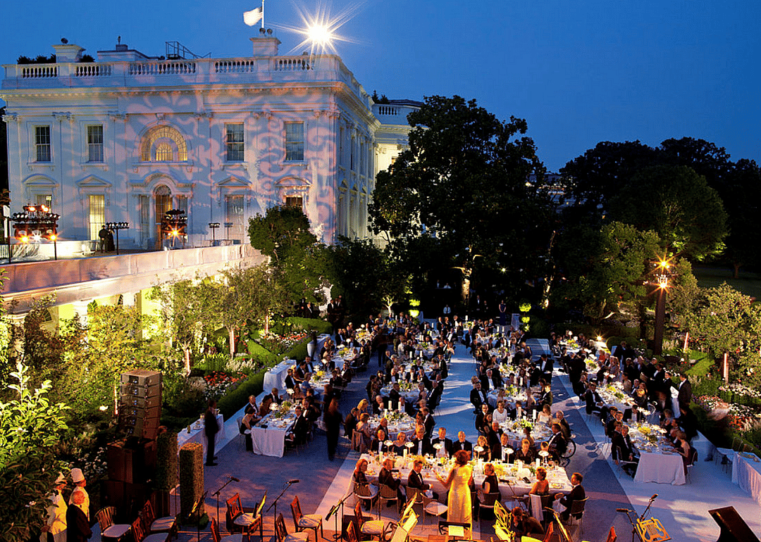 2011: A state dinner in the Rose Garden