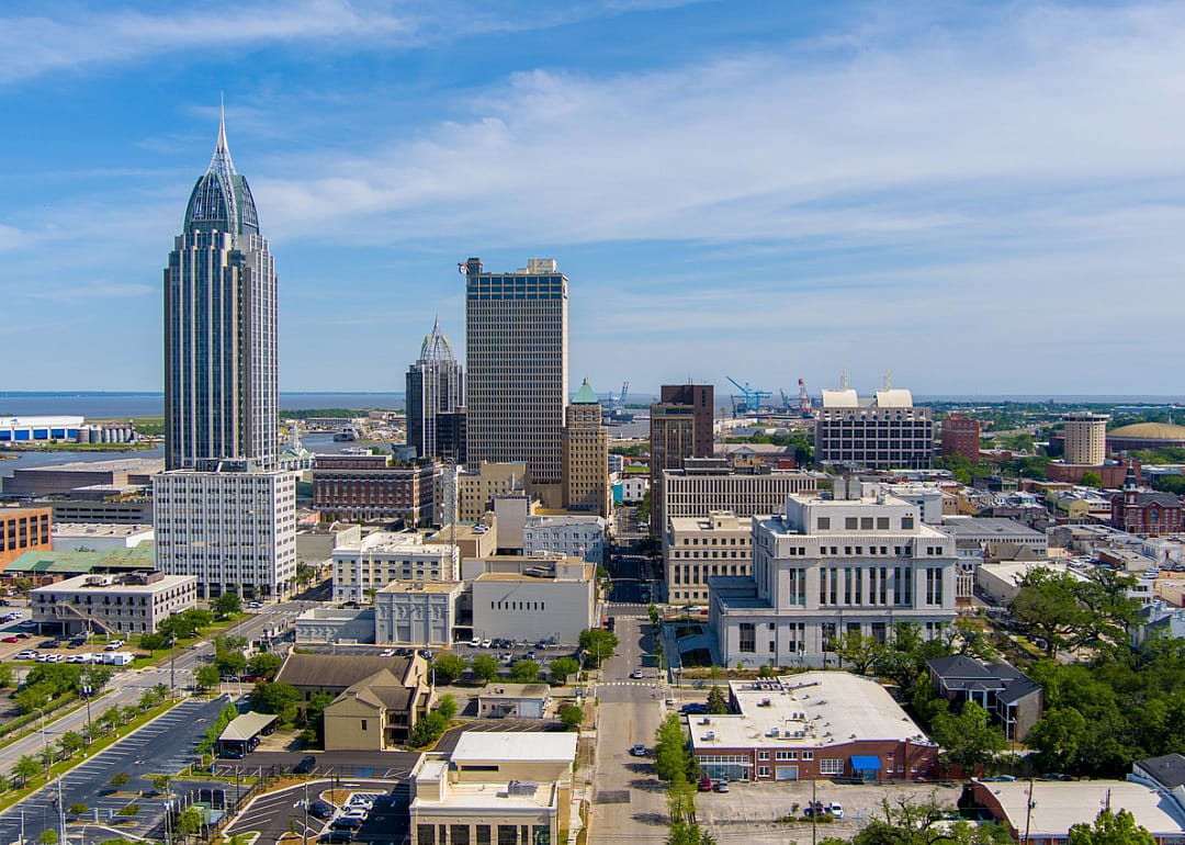 Aerial view Mobile skyline.