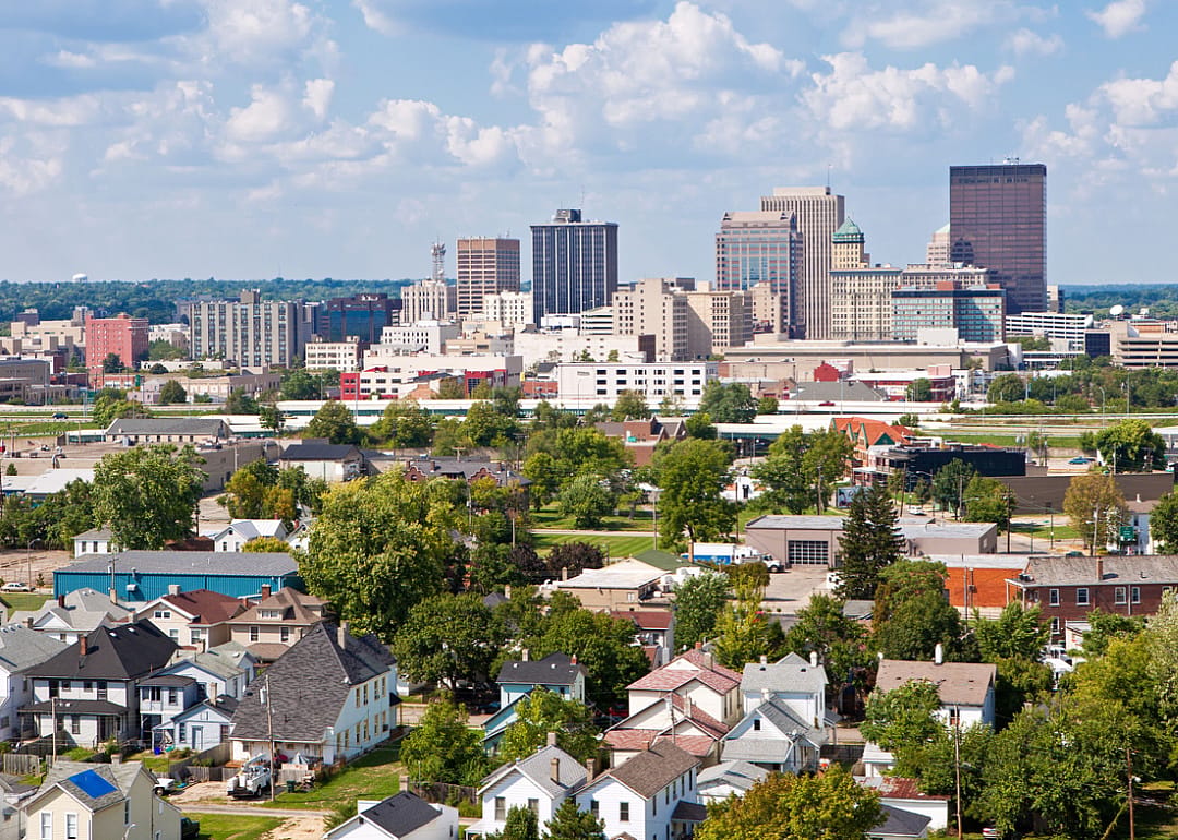 Dayton skyline and neighborhoods.