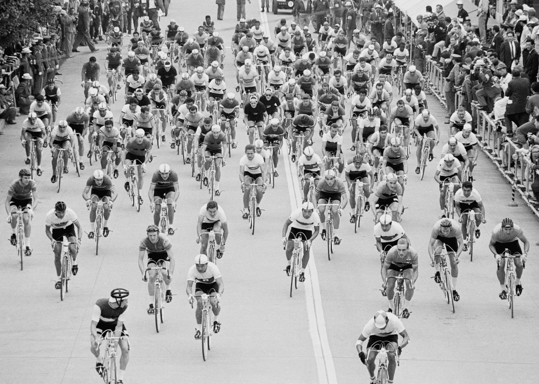 An epic finish to a cycling race