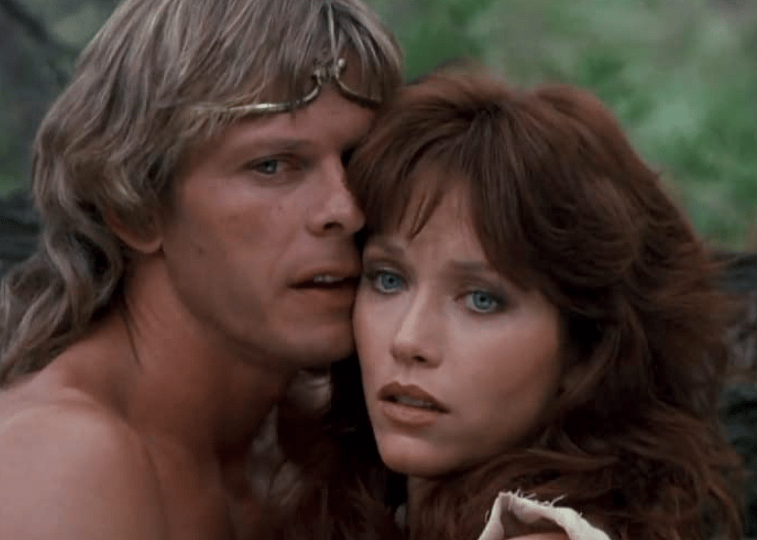 Tanya Roberts and Marc Singer in a scene from ‘The Beastmaster’