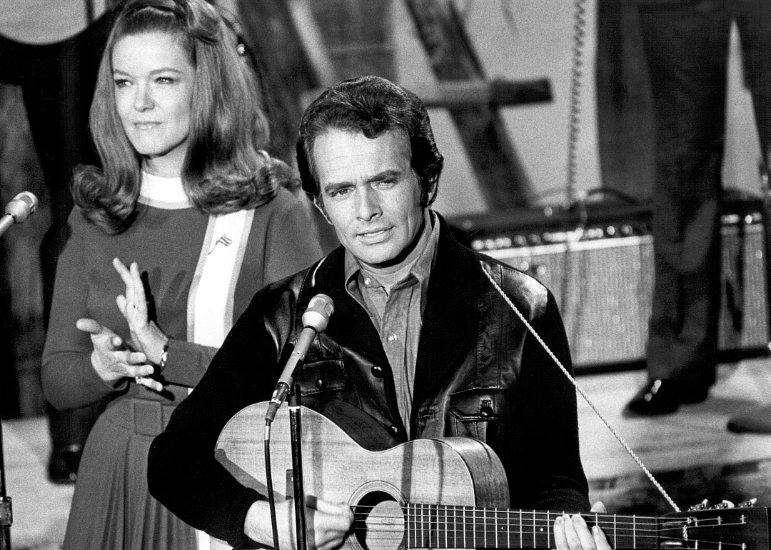 Merle Haggard performing onstage