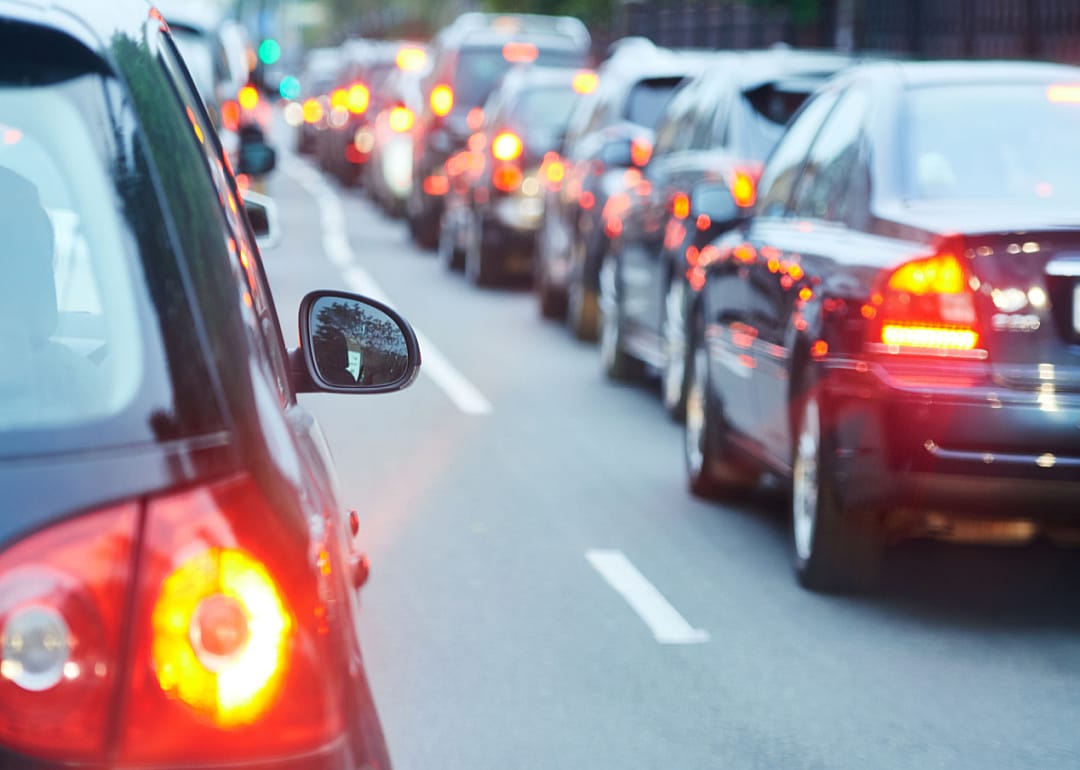 Traffic jam in a urban street