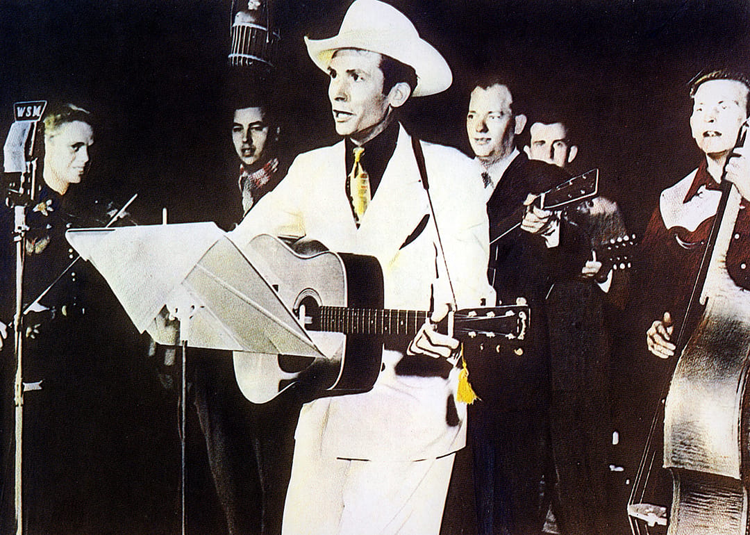 Hank Williams performing with the Drifting Cowboys.
