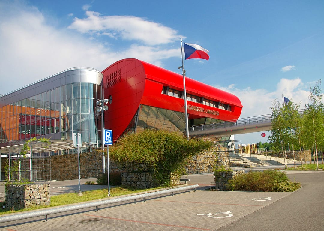 Masaryk University with Czech flag