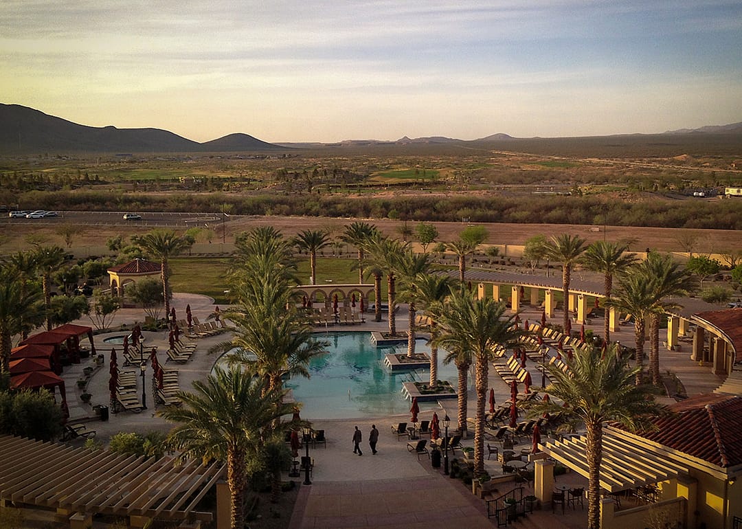 The grounds of the Casino Del Sol Hotel on the Pascua Yaqui Indian Reservation.