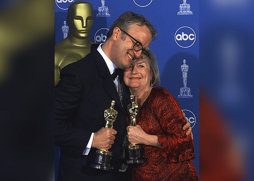 Martin Childs and Jill Quertier pose with Oscar.