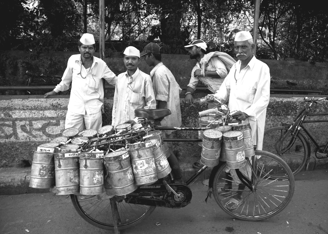 1890s: Dabbawalas deliver lunch to workers in India