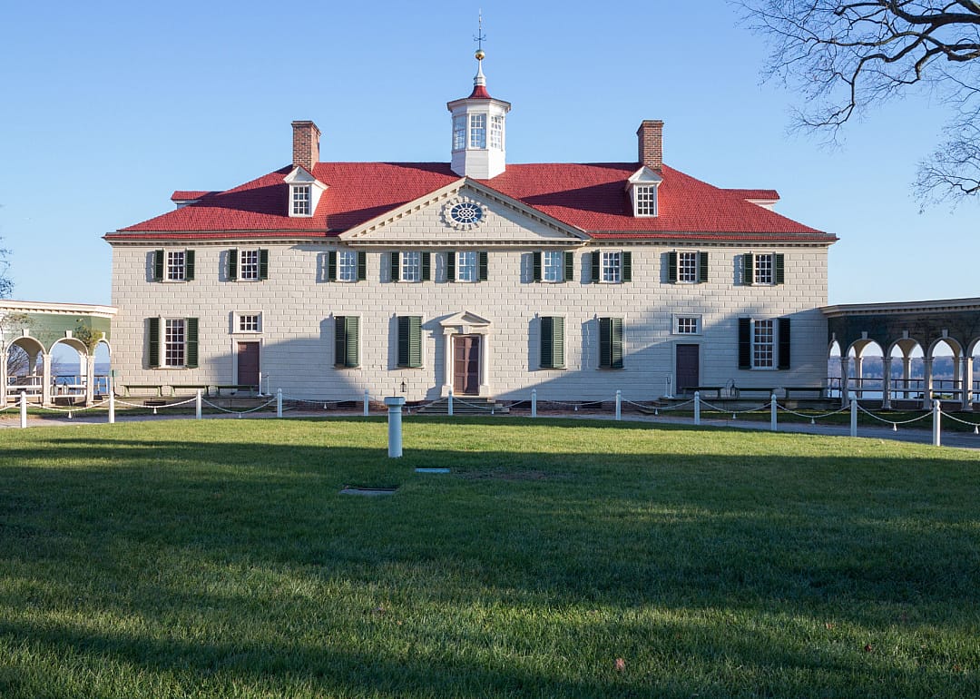 Historic George Washington home at Mount Vernon.