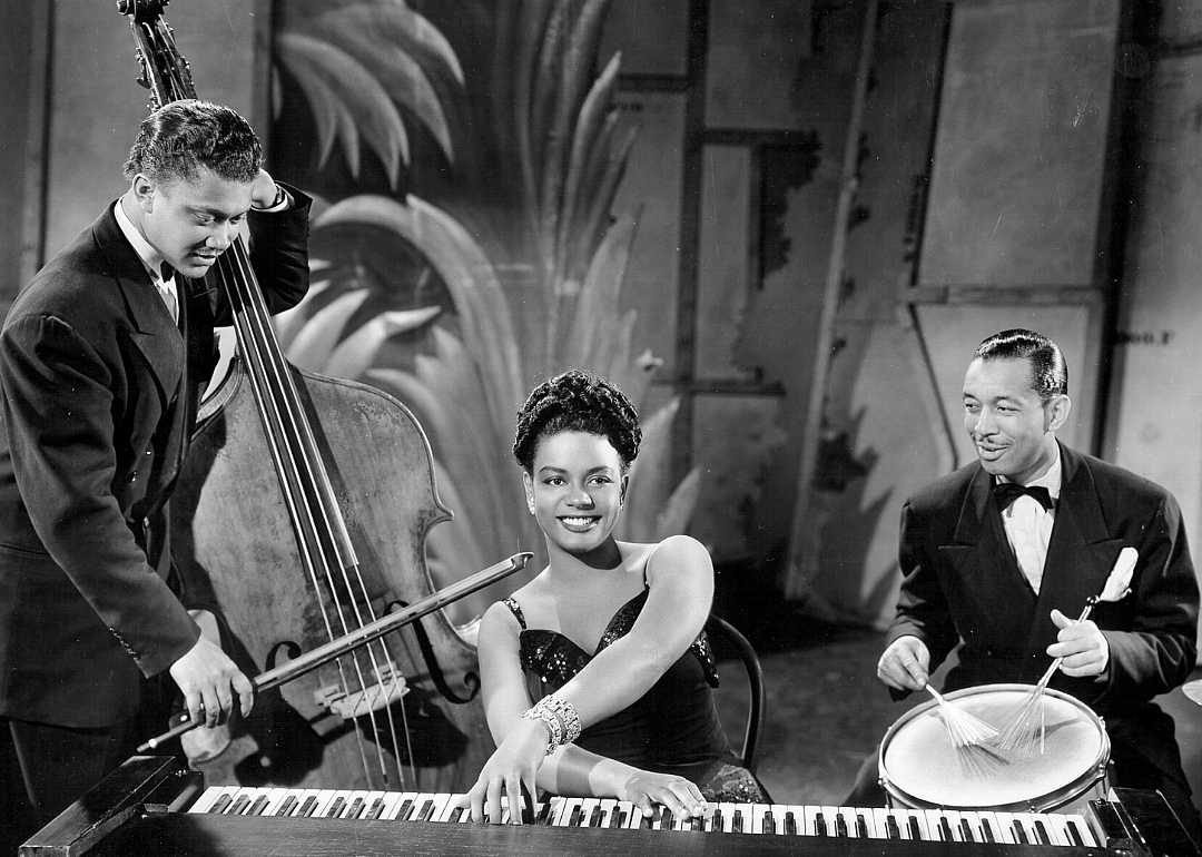 Hazel Scott playing the piano.