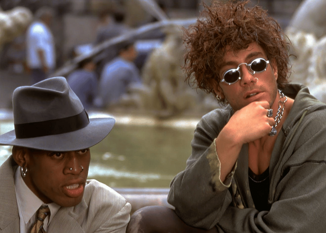 Jean-Claude Van Damme and Dennis Rodman in a scene from ‘Double Team’.