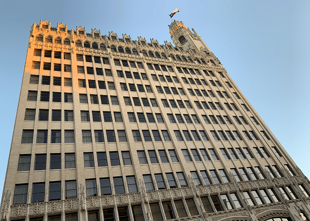 Low angle view of The Emily Morgan Hotel in San Antonio.