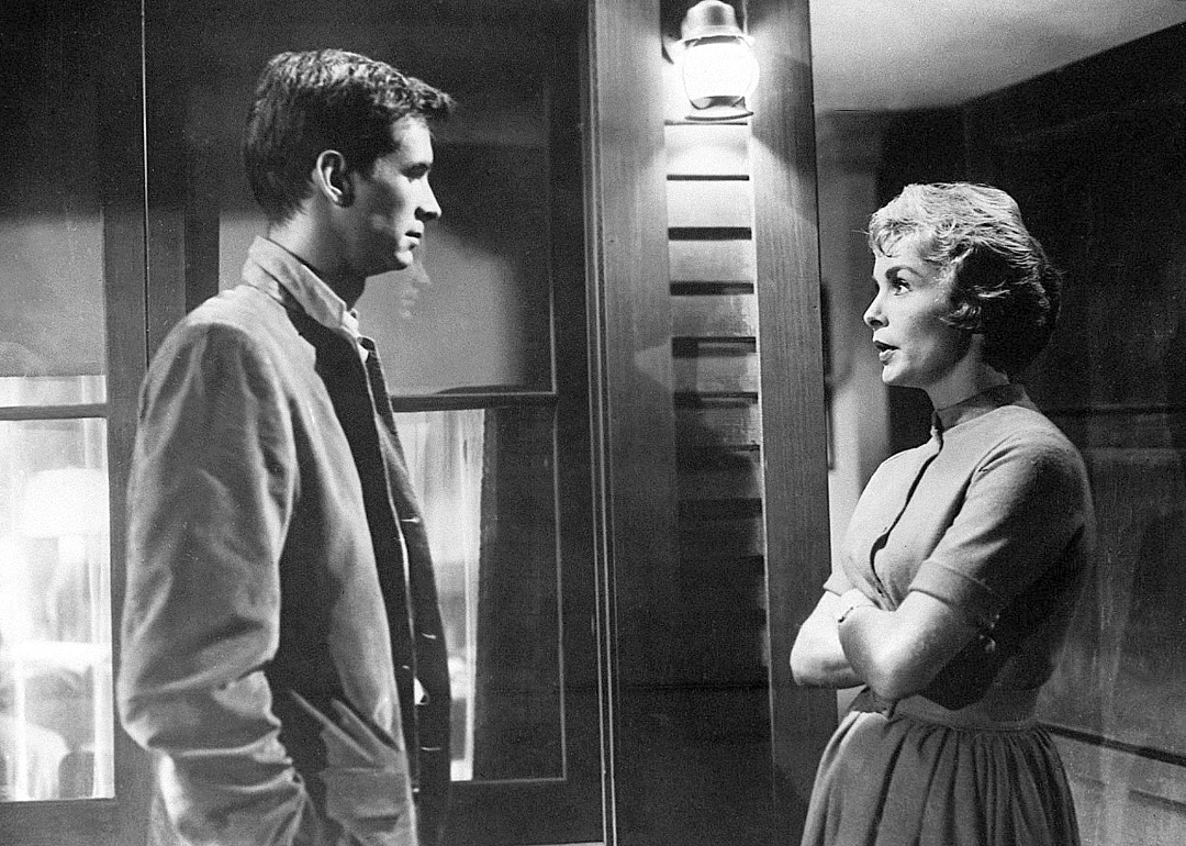 Anthony Perkins and Janet Leigh on the set of ‘Psycho’.