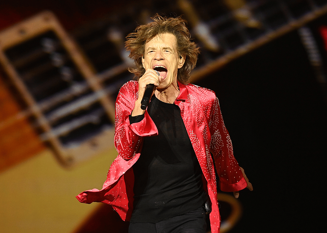 Mick Jagger performs onstage.