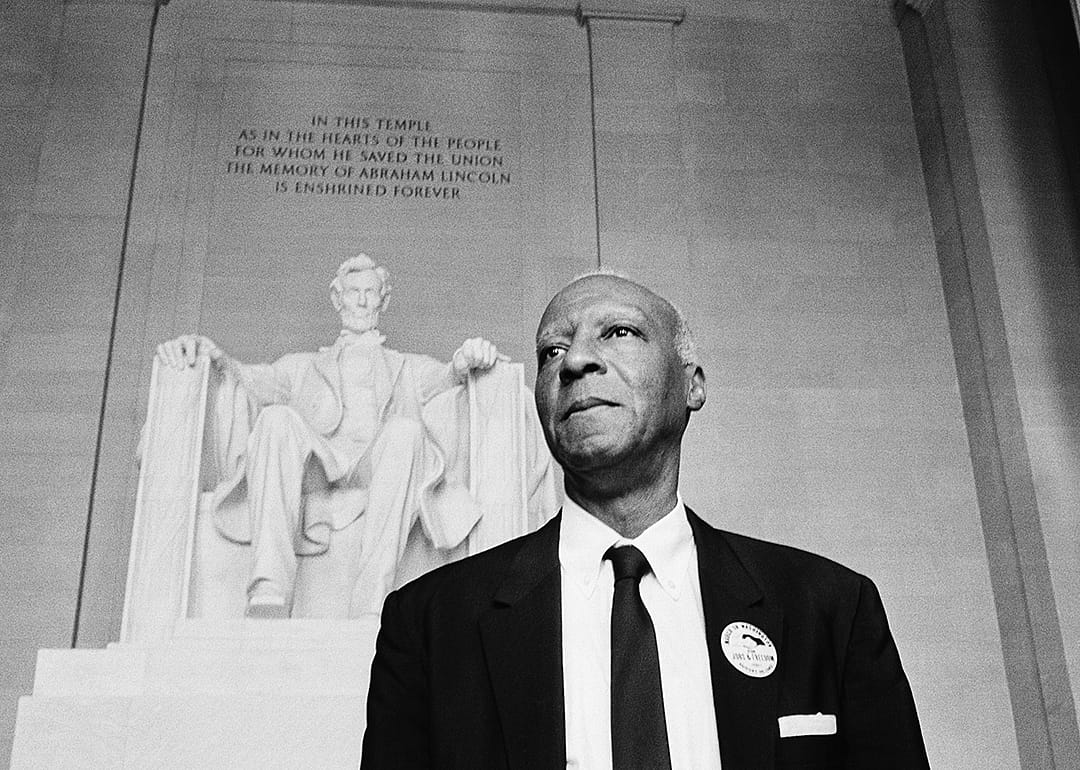 A. Philip Randolph at the Lincoln Memorial.