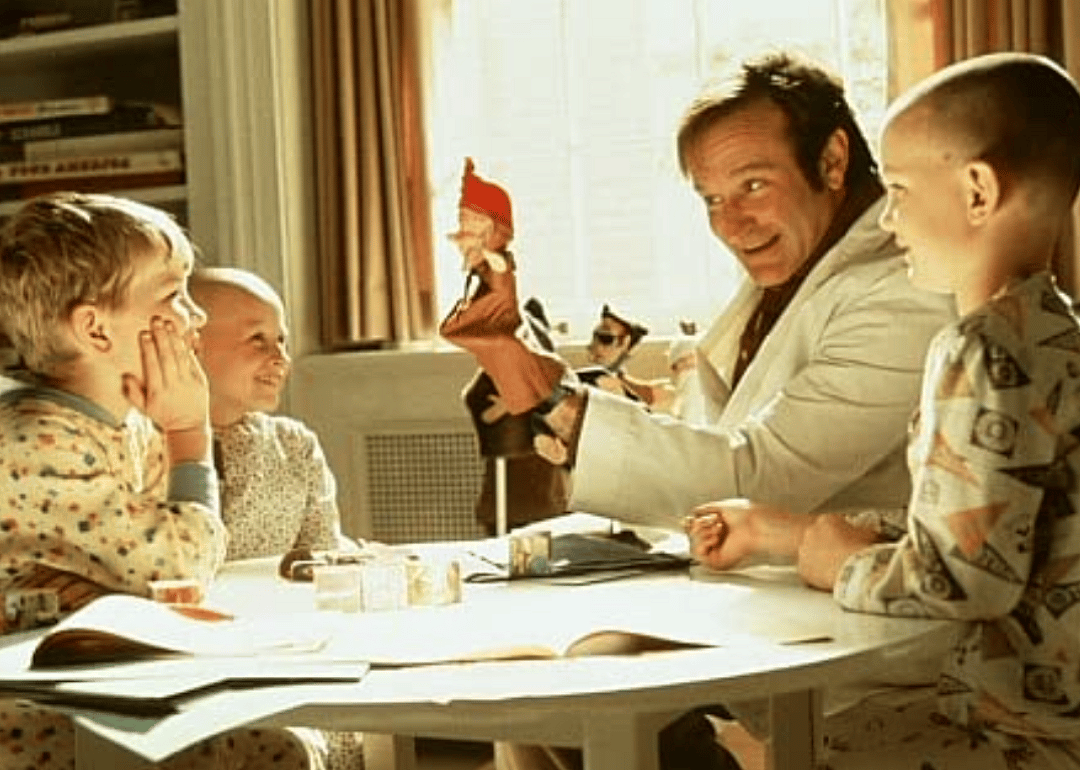 Robin Williams in a scene from ‘Patch Adams’