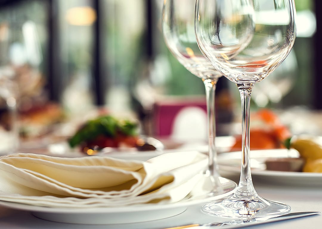 Close up table setting.