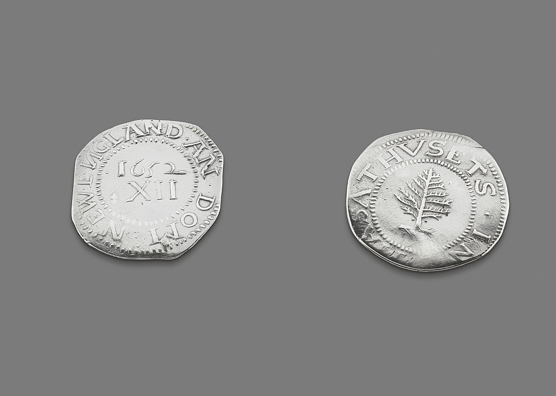 Pair of pine tree shillings.