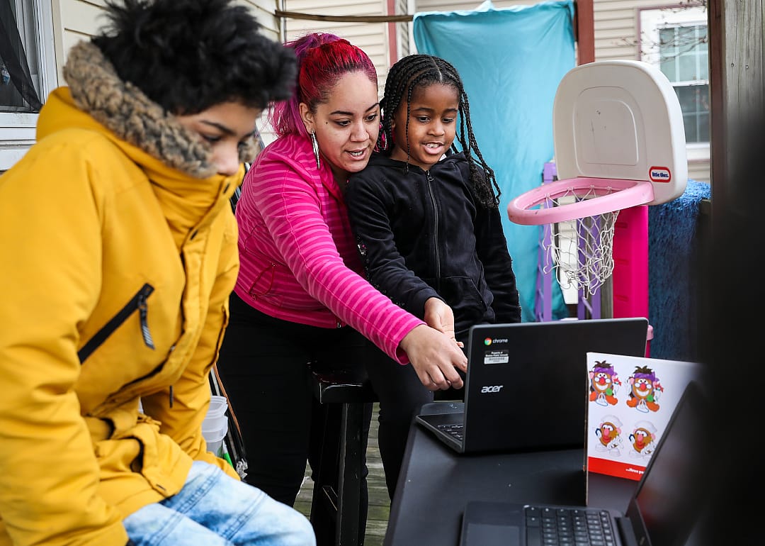 Students lack the technology required to complete classes online