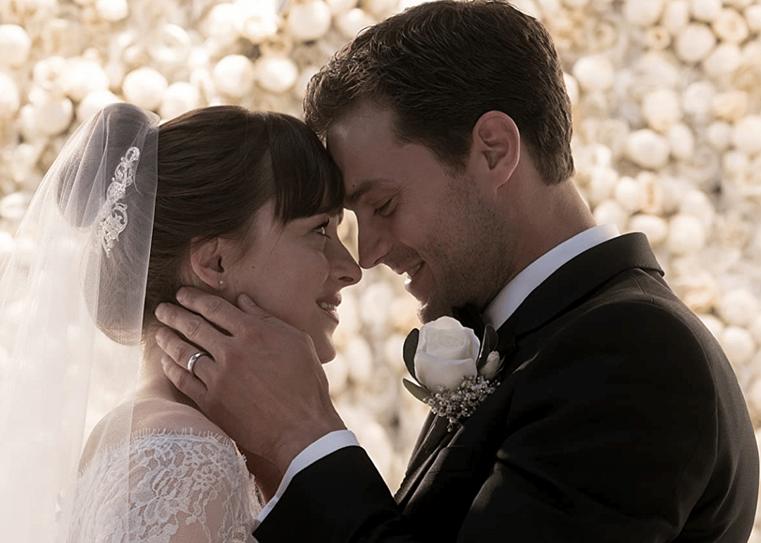Dakota Johnson and Jamie Dornan in ‘Fifty Shades Freed’.