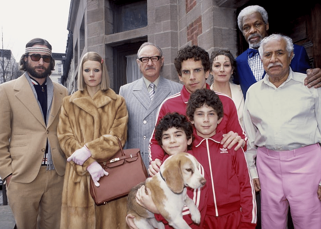 Gene Hackman and the cast of ‘The Royal Tenenbaums’ pose for a portrait.