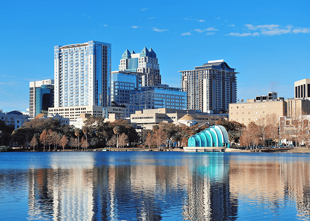 Skyline and lake.