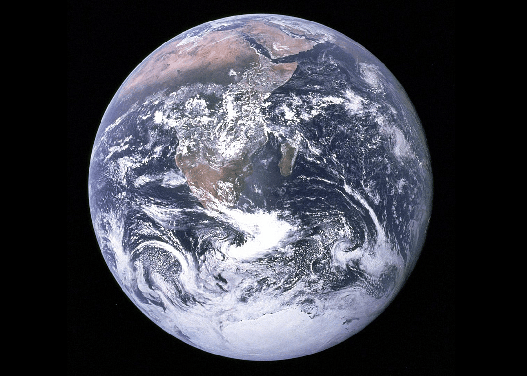 View of earth from space taken by Apollo 17 astronauts.