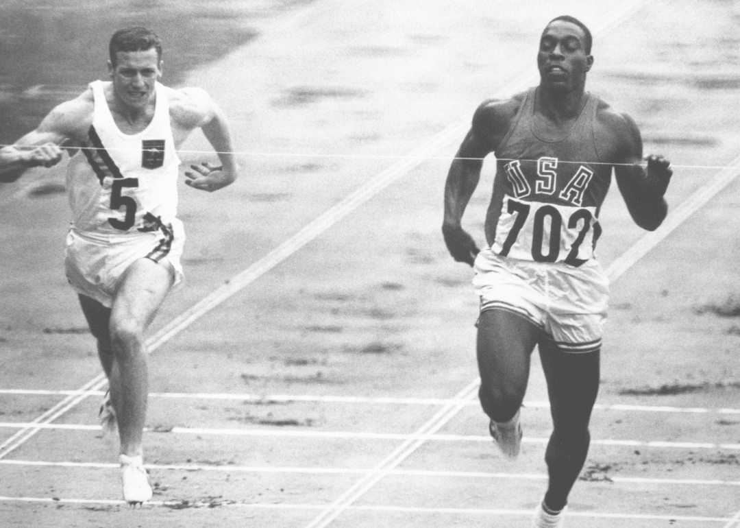 Bob Hayes sets a 100m world record
