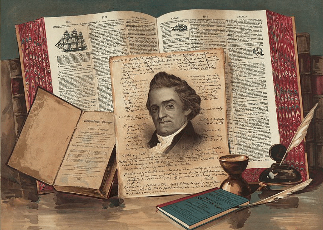 1828: Webster chronicles the language