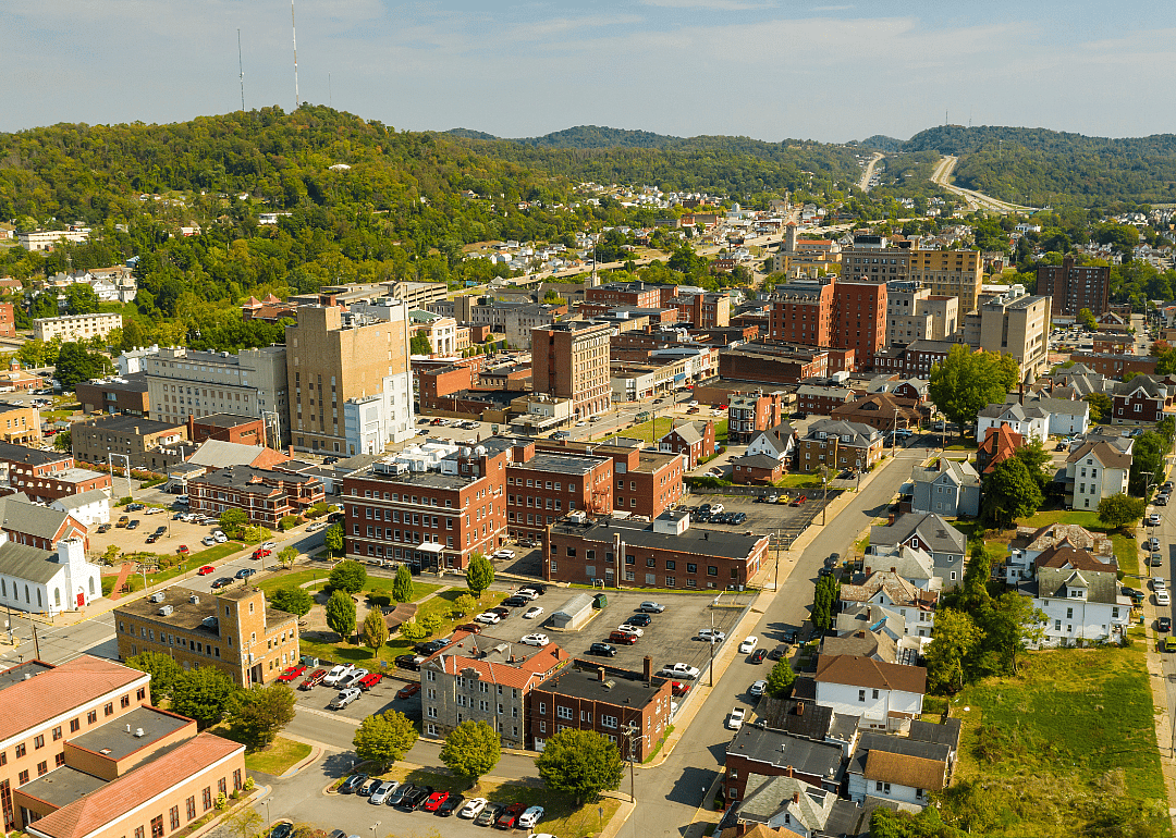 Aerial view over Clarksburg.
