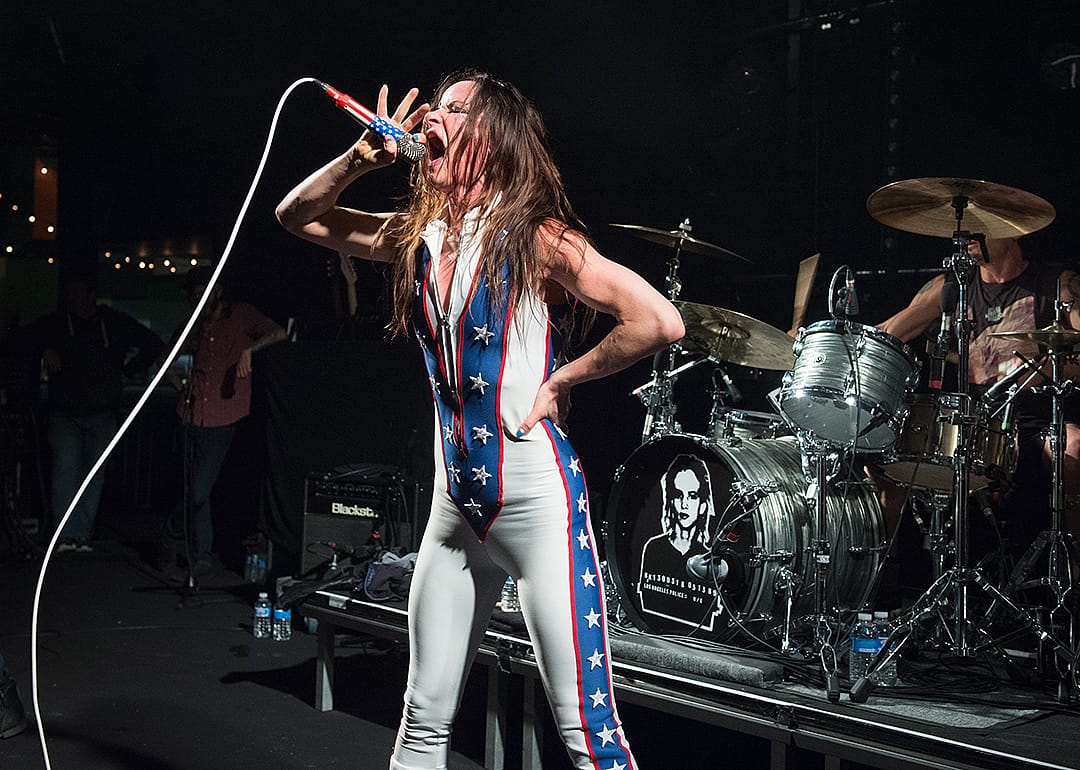 Juliette Lewis from Juliette and the Licks performs at Le Trabendo in Paris.