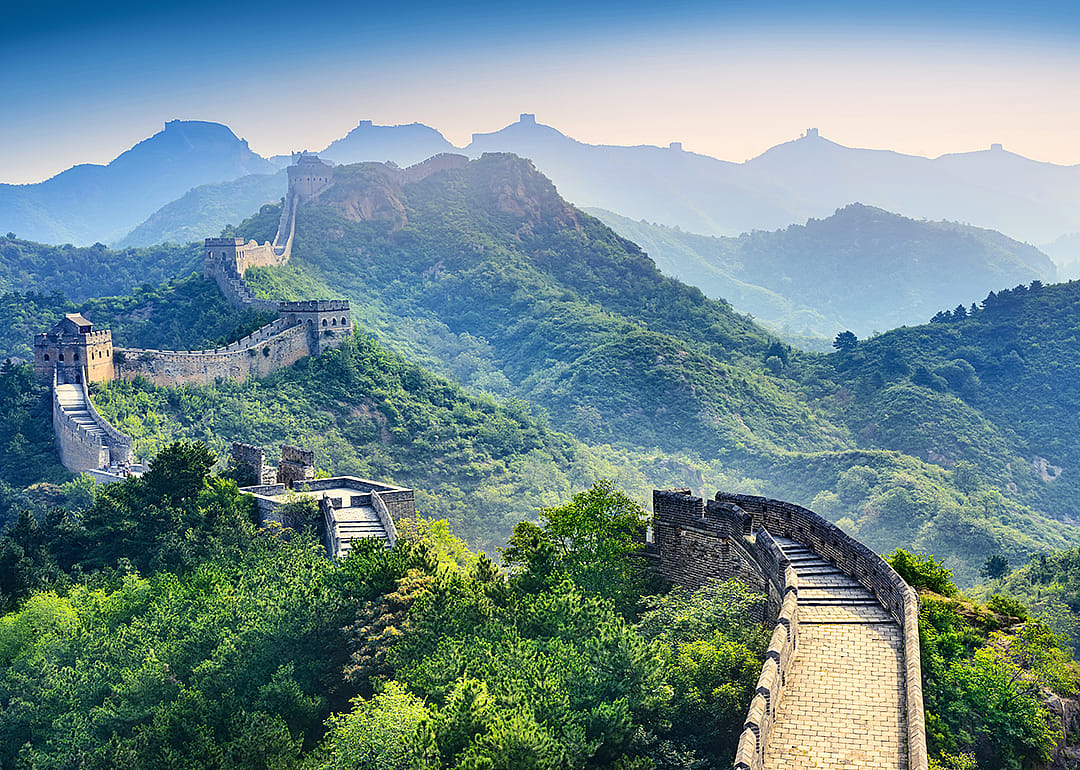Scenic view of the Great Wall of China.