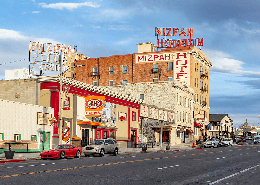 Mizpah Hotel on Main Street in Tonopah.