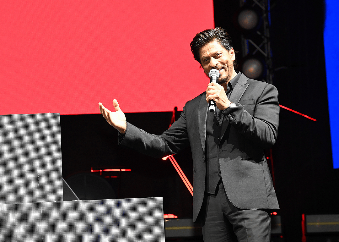 Shahrukh Khan speaks onstage at event.