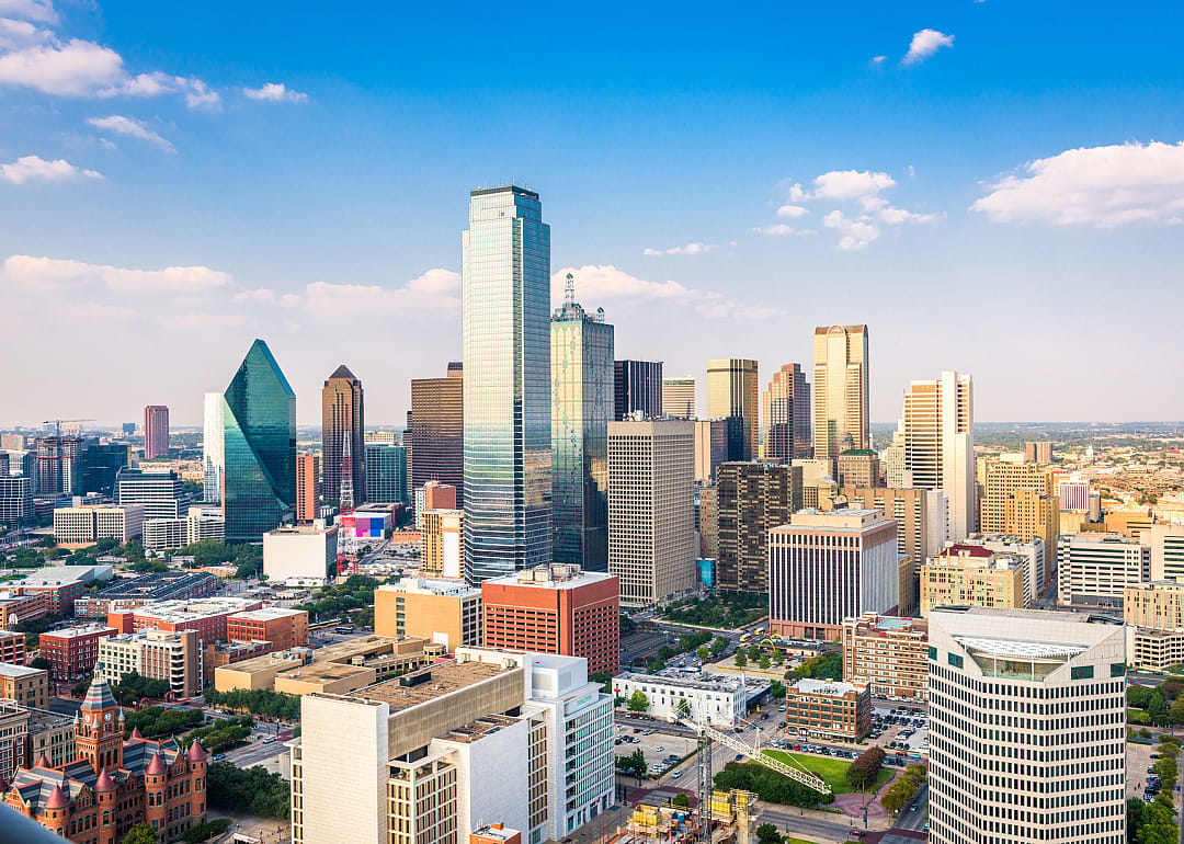 Dallas cityscape on a sunny day.