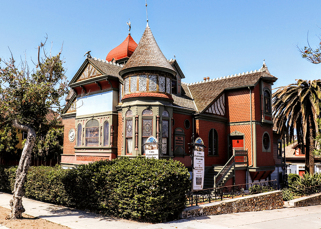 Exterior Queen Anne Victorian mansion.