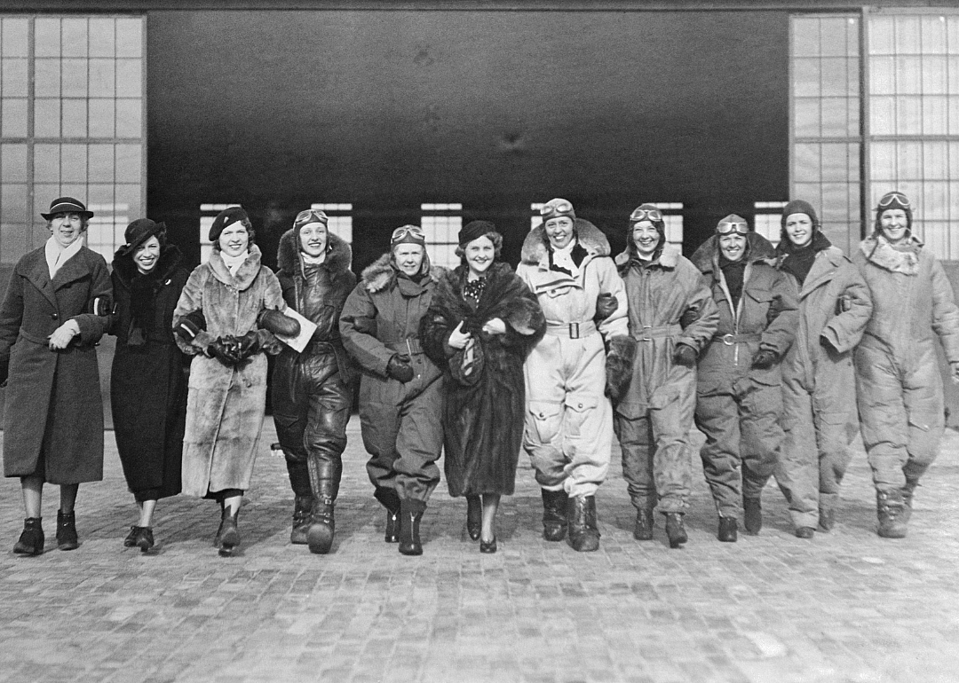 Members of the Ninety Niners pose for a photo