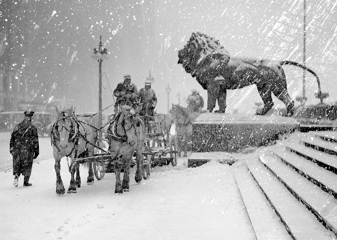 Art museum during snowstorm